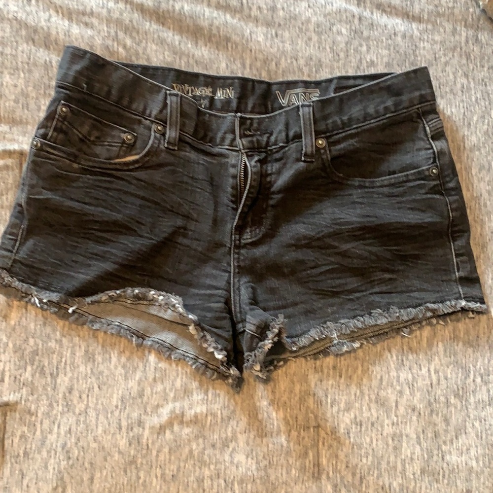 Vans black denim shorts